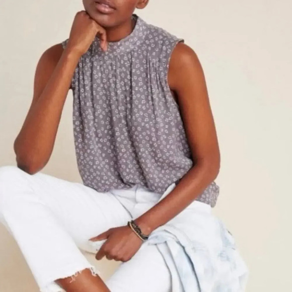 Anthropologie Cloth & Stone Floral Sleeveless Blouse - Picture 1 of 7